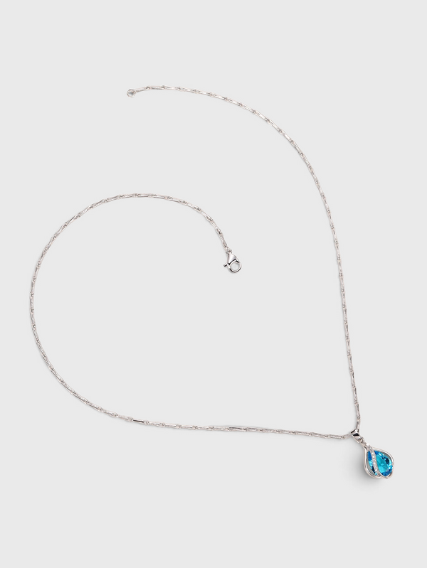 Colar Feminino Gota Lumière Azul em Zircônia