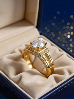 Anel Feminino Imperial Square em Zircônia