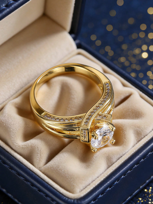 Anel Feminino Imperial Square em Zircônia