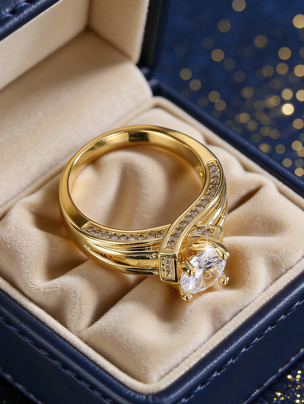 Anel Feminino Imperial Square em Zircônia