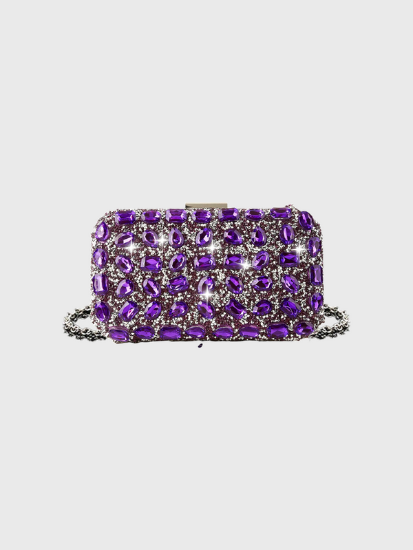 Clutch Feminina Lantejoulas Diamond Roxa