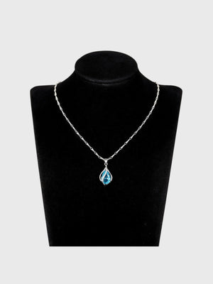 Colar Feminino Gota Lumière Azul em Zircônia