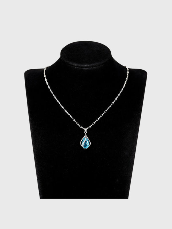 Colar Feminino Gota Lumière Azul em Zircônia