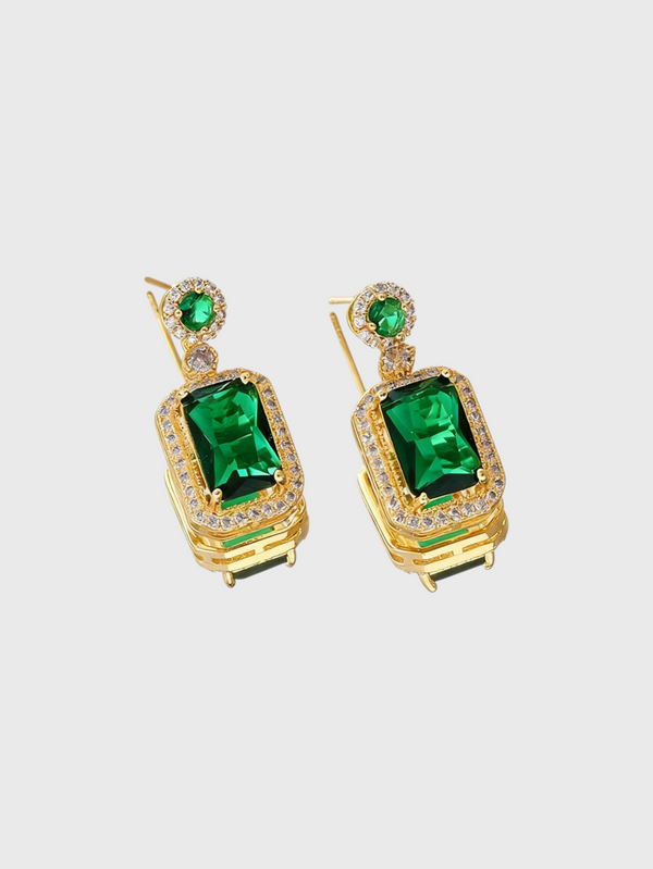 Conjunto Feminino Strass Quadrado Lumière Verde Esmeralda