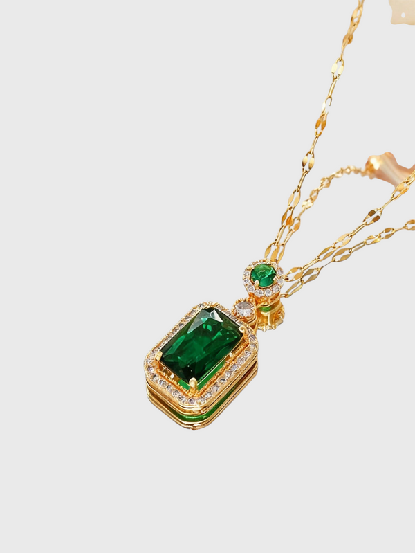 Conjunto Feminino Strass Quadrado Lumière Verde Esmeralda