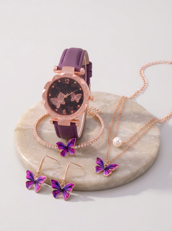 Conjunto Feminino Butterfly Royale Roxo 5 Peças