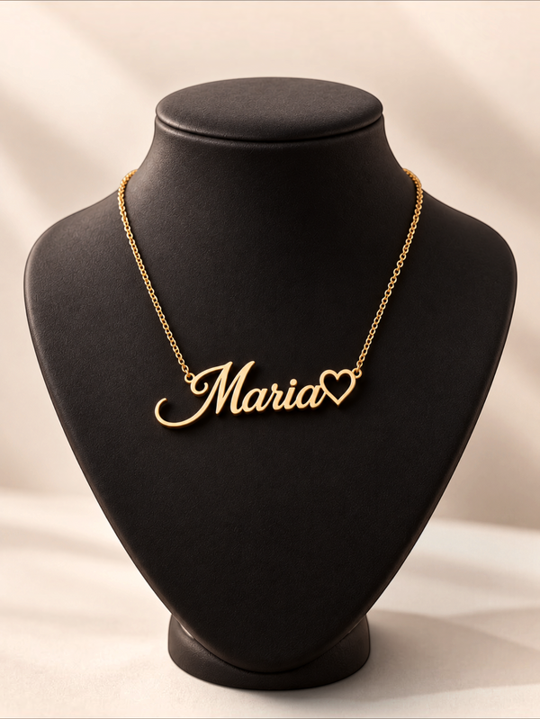 Colar Feminino Personalizado Coração com Nome