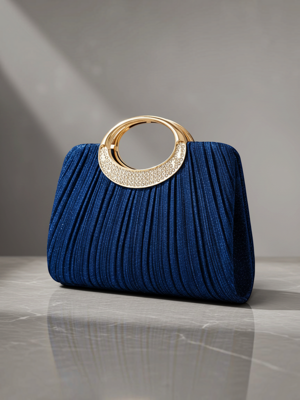Bolsa Clutch Feminina Blue Royale com Cristais