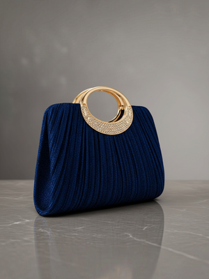 Bolsa Clutch Feminina Blue Royale com Cristais