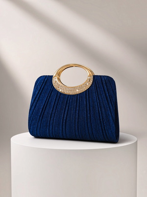 Bolsa Clutch Feminina Blue Royale com Cristais