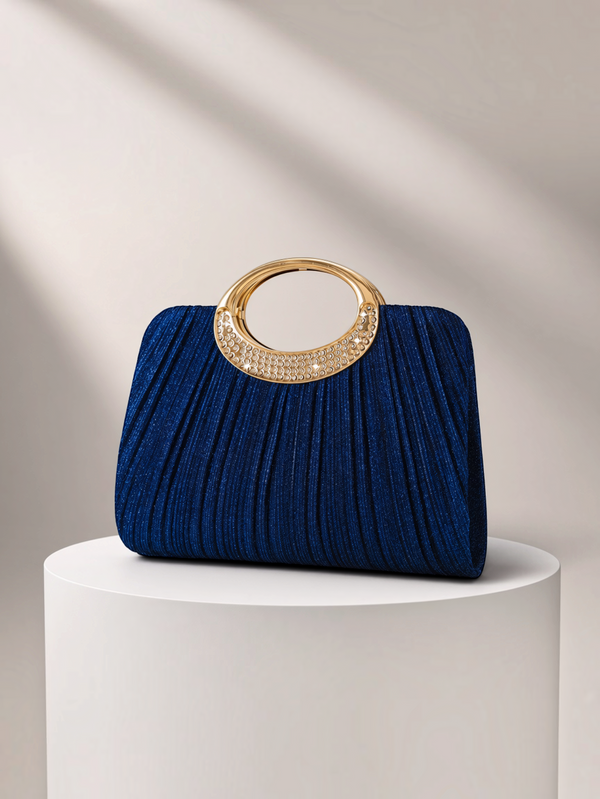 Bolsa Clutch Feminina Blue Royale com Cristais