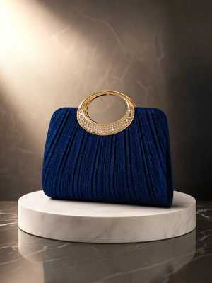 Bolsa Clutch Feminina Blue Royale com Cristais